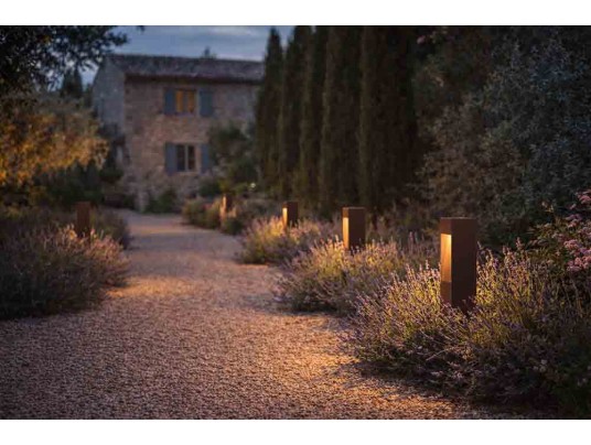 KUBO-BORNE-7W-IP65-3000K-600MM-CORTEN