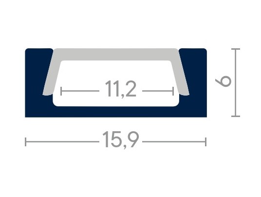 KIT PROFILE ALU-2M-PLAT-EP 6mm